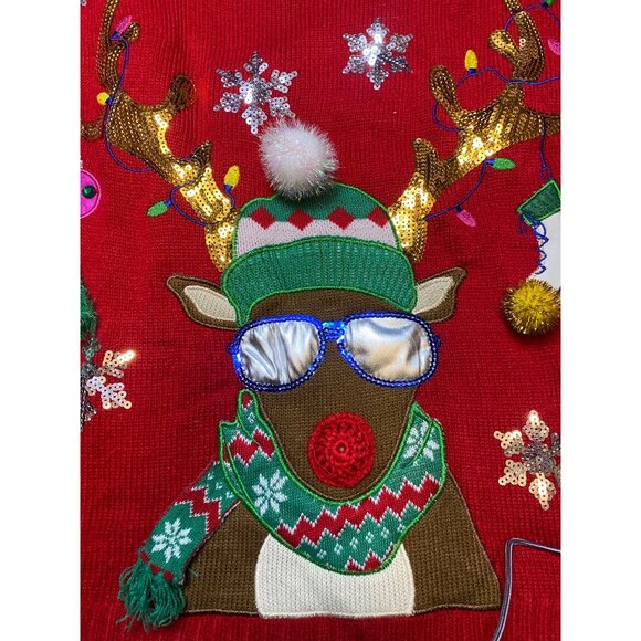 33 Degrees Ugly Reindeer Christmas Sweater Size XXL - Picture 3 of 7